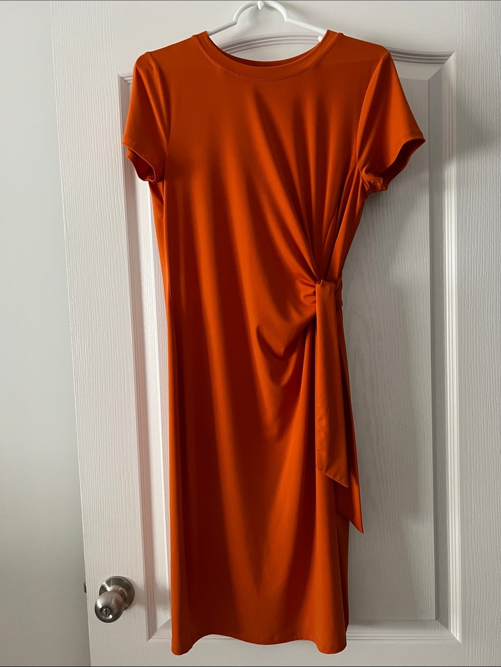 The Limited Orange Side-Knot Midi Dress